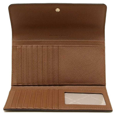 MICHAEL KORS Jet Set Travel Large Trifold Wallet In Signature Coated Canvas Brown 35F8GTVF3B 4