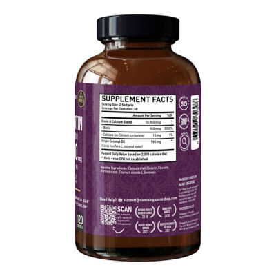 Nano Singapore Pure Biotin with Calcium 10,900mcg (120 Softgels) 3