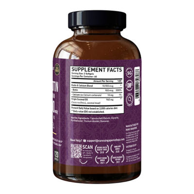 Nano Singapore Pure Biotin with Calcium 10,900mcg (120 Softgels) 3