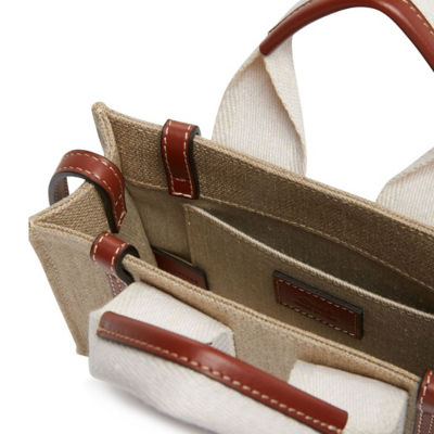 CHLOE Mini Woody Tote Bag White Brown CHC22AP237I2690U 4