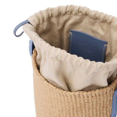 CHLOE Small Woody Basket In Natural Fibers Ashes Blue CHC23AS381L1844J 4