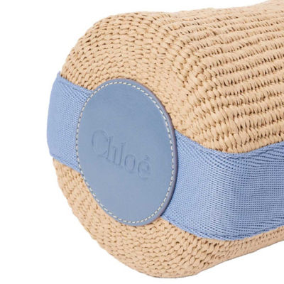 CHLOE Small Woody Basket In Natural Fibers Ashes Blue CHC23AS381L1844J 5