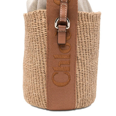 CHLOE Small Woody Basket In Natural Fibers Dusty Tan CHC23AS381L1825S 3