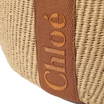 CHLOE Large Woody Basket In Natural Fibers Dusty Tan CHC23AS380L1825S 3