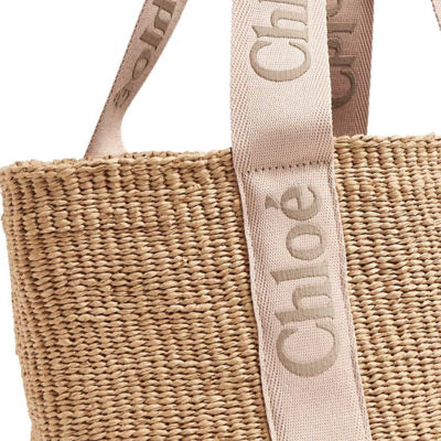 Buy CHLOE Large Woody Basket In Natural Fibers Blushy Beige