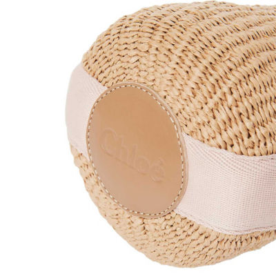 CHLOE Small Woody Basket In Natural Fibers Blush Beige CHC23AS381L18 5