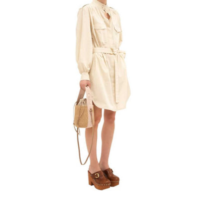 CHLOE Small Woody Basket In Natural Fibers Blush Beige CHC23AS381L18 7