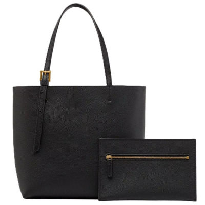 MCM Himmel Shopper in Embossed Logo Leather (Black) 2