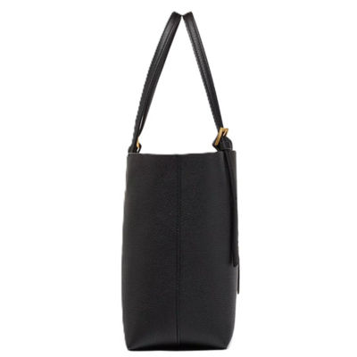 MCM Himmel Shopper in Embossed Logo Leather (Black) 4