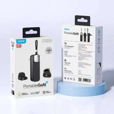 ROCK Portable Power Bank with GaN PD30W Wall Charger 10