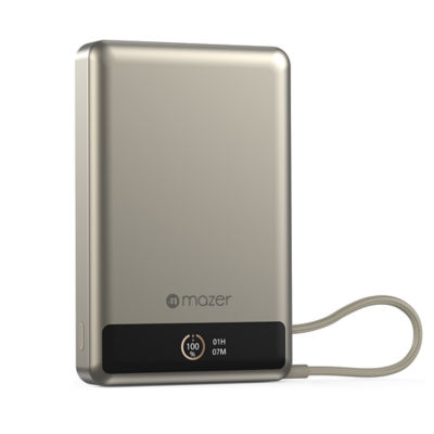 Mazer (CCC-Certified) Qi2 Certified 15W 10000mAh Magnetic Wireless Power Bank - M-Ai-MagLink70 1