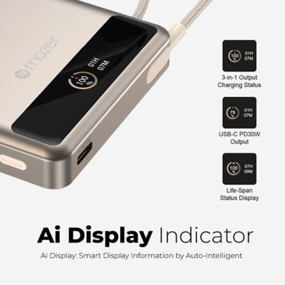 Mazer (CCC-Certified) Qi2 Certified 15W 10000mAh Magnetic Wireless Power Bank - M-Ai-MagLink70 6
