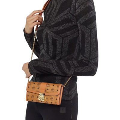 MCM Tracy Chain Wallet in Visetos (Cognac) 3