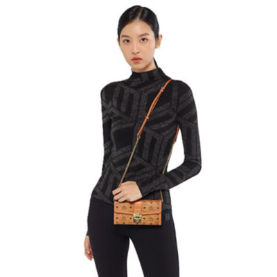 MCM Tracy Chain Wallet in Visetos (Cognac) 4