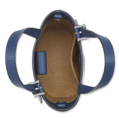MCM Aren Bucket Tote in Visetos (Blue) 2
