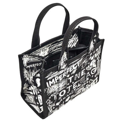 MARC JACOBS The Punk Scribble Canvas Small Tote Bag Black Multi 2S6HTT016H02 4