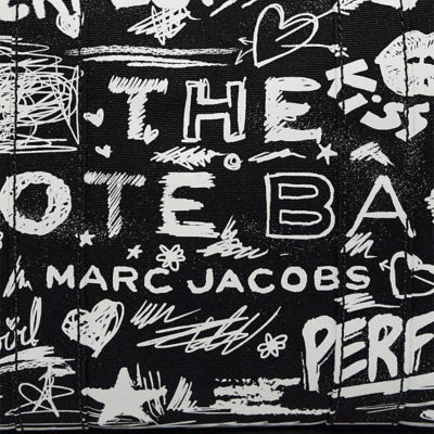 MARC JACOBS The Punk Scribble Canvas Medium Tote Bag Black Multi 2S6HTT015H02 6