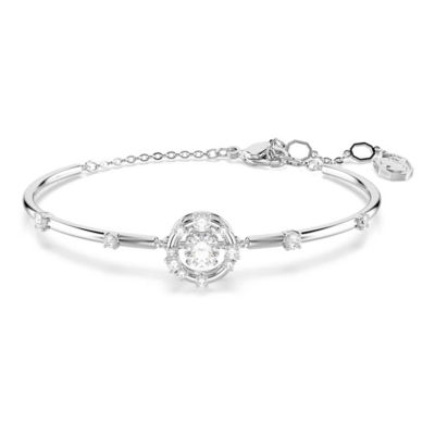 SWAROVSKI Constella 手镯, 圆形切割, 舞动宝石, 白色, 镀铑 1