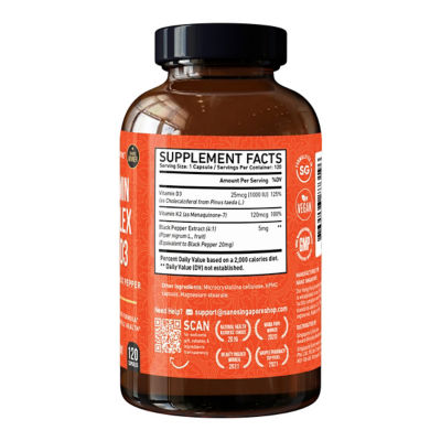 Nano Singapore Vitamin Complex K2 + D3 (120 Capsules) 3