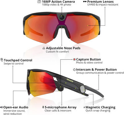 BleeqUp Ranger AI Sports Camera Glasses - Standard Lens 7