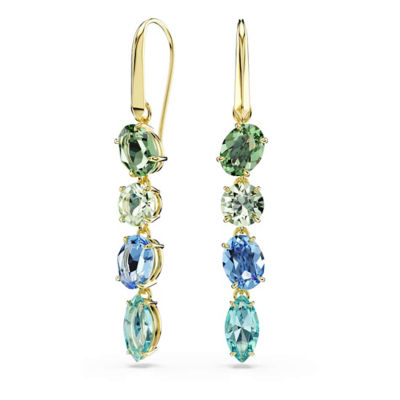 SWAROVSKI Gema 水滴形耳环, 混合切割, 流光溢彩, 镀金色调 1