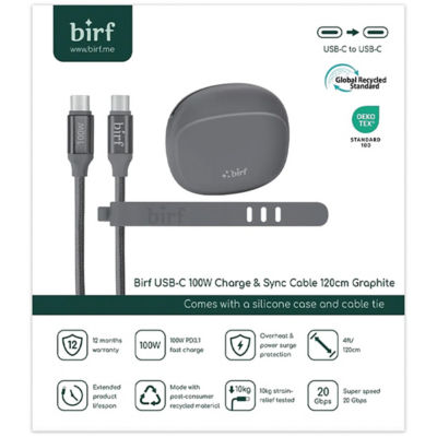 Birf Cable USB-C to C 100W Charge & Sync 120cm 2