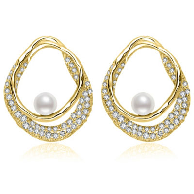 Pearly Lustre Top Grade Elegant Freshwater Pearl Earrings WE00996 | SANDS 1