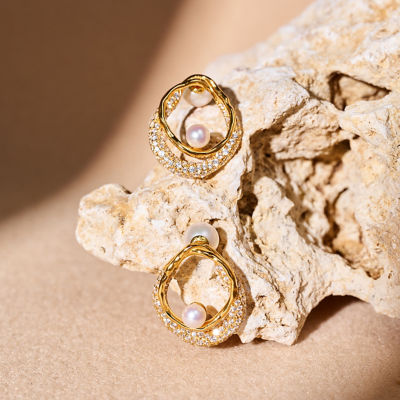 Pearly Lustre Top Grade Elegant Freshwater Pearl Earrings WE00996 | SANDS 4