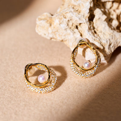 Pearly Lustre Top Grade Elegant Freshwater Pearl Earrings WE00996 | SANDS 6