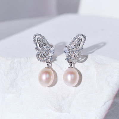 Pearly Lustre Freshwater Pearl Earrings WE00990 | BUTTERFLY 2