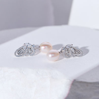 Pearly Lustre Freshwater Pearl Earrings WE00990 | BUTTERFLY 6