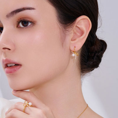 Pearly Lustre Top Grade Freshwater Pearl Earrings WE01045 | RIBBON 5