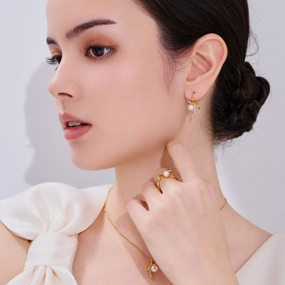 Pearly Lustre Top Grade Freshwater Pearl Earrings WE01045 | RIBBON 7