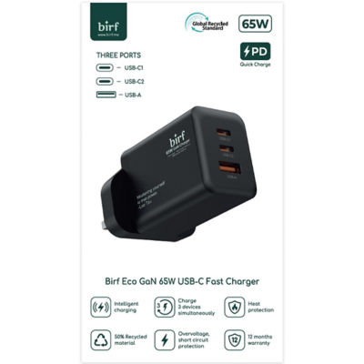 Birf Eco GaN 65W 2C1A 快速充电器 3