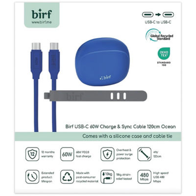 Birf Cable USB-C to C 60W Charge & Sync 120cm 2