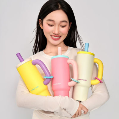CHAKOLAB 1050ML BAWANG CERAMIC THERMOS CUP WHITE YELLOW 3