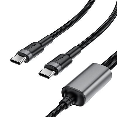 Acefast C22-02 USB-C to 2*USB-C 100W Aluminum Alloy Charging Data Cable - Black 3
