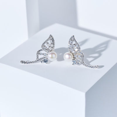 Pearly Lustre Freshwater Pearl Earrings WE00989 | BUTTERFLY 6