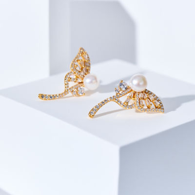 Pearly Lustre Top Grade Freshwater Pearl Earrings WE01011 | BUTTERFLY 4
