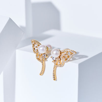 Pearly Lustre Top Grade Freshwater Pearl Earrings WE01011 | BUTTERFLY 6
