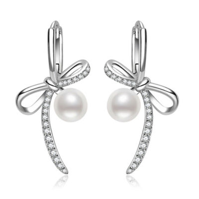 Pearly Lustre Top Grade Freshwater Pearl Earrings WE01041 | RIBBON 1
