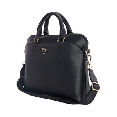 Guess 15" Computer Bag Grained PU Zipper Pocket & Triangle Logo 3