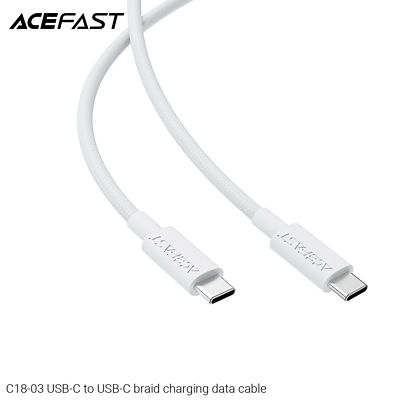 Acefast C18-03 USB-C to USB-C Braid Charging Data Cable - White 2
