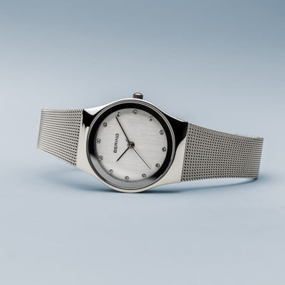 Bering 经典系列 27mm - 抛光银 / 银色米兰带 (12927-000) 5