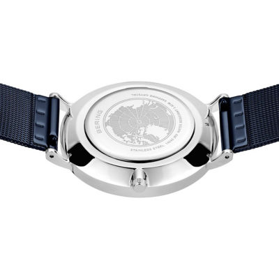Bering 经典系列 40mm - 抛光银 / 蓝色太阳纹表盘 / 蓝色米兰带 (14240-303) 3