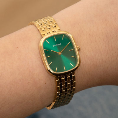 Bering Classic 26mm Watch - Gold/Green/Gold Bracelet (12526-738) 8