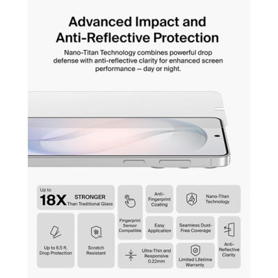 BELKIN 贝尔金 Samsung Galaxy S26 ScreenForce Titan SmartShield 防反光屏幕保护膜 5