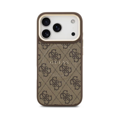 Guess Gold Frame 4G PU Leather MagSafe Case For iPhone 17 Pro 3