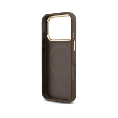 Guess Gold Frame 4G PU Leather MagSafe Case For iPhone 17 Pro 7