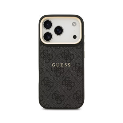 Guess Gold Frame 4G PU Leather MagSafe Case For iPhone 17 Pro 3
